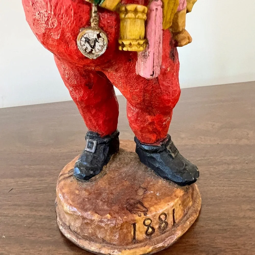 Vintage Style 1881 Santa Claus Figurine Father Christmas Rustic Holiday Decor